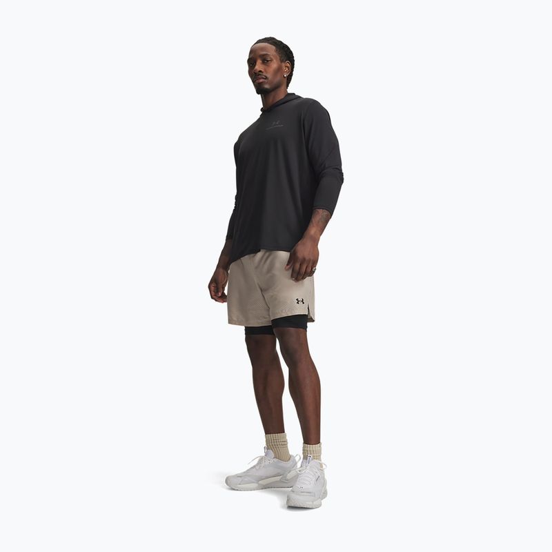 Pantaloncini da allenamento uomo Under Armour Vanish Woven 2.0 2IN1 Shorts timberwolf taupe/black 2