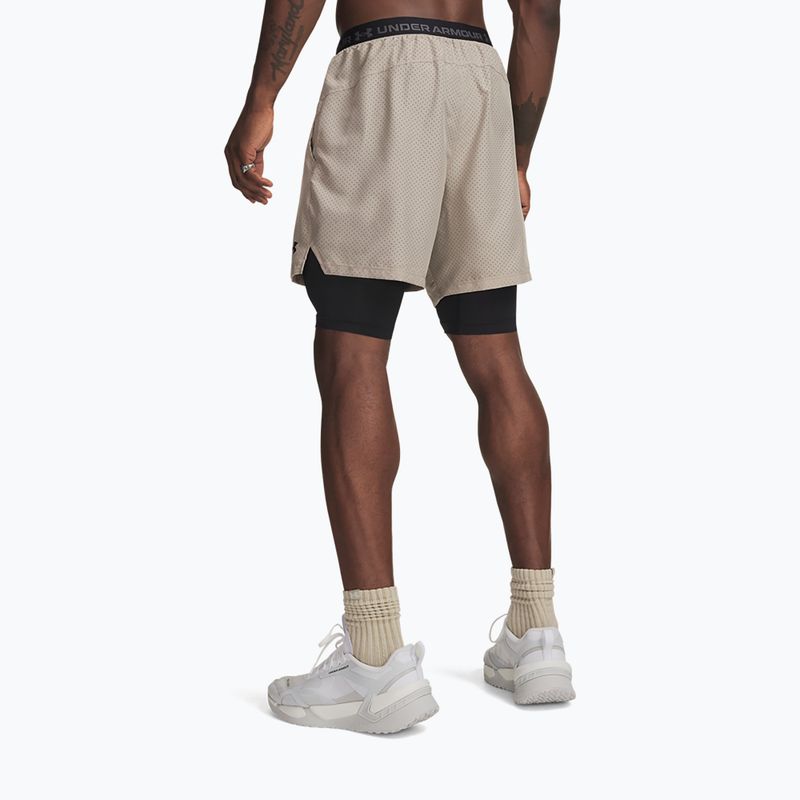 Pantaloncini da allenamento uomo Under Armour Vanish Woven 2.0 2IN1 Shorts timberwolf taupe/black 3