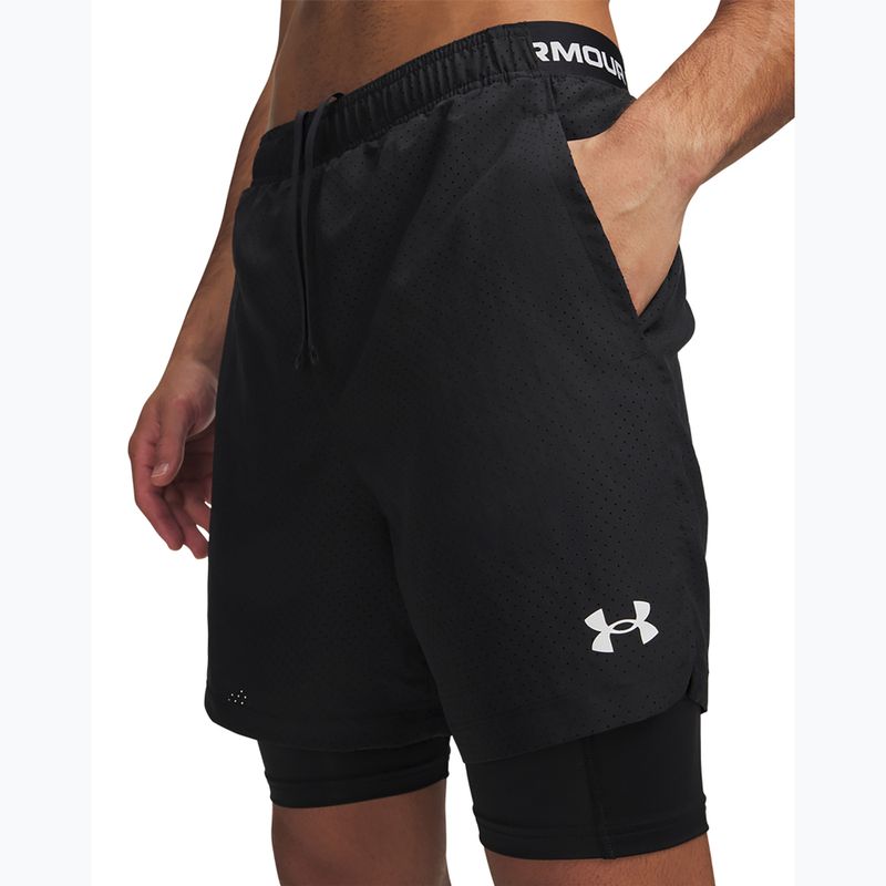 Pantaloncini da allenamento uomo Under Armour Vanish Woven 2.0 2IN1 Shorts black/white 4