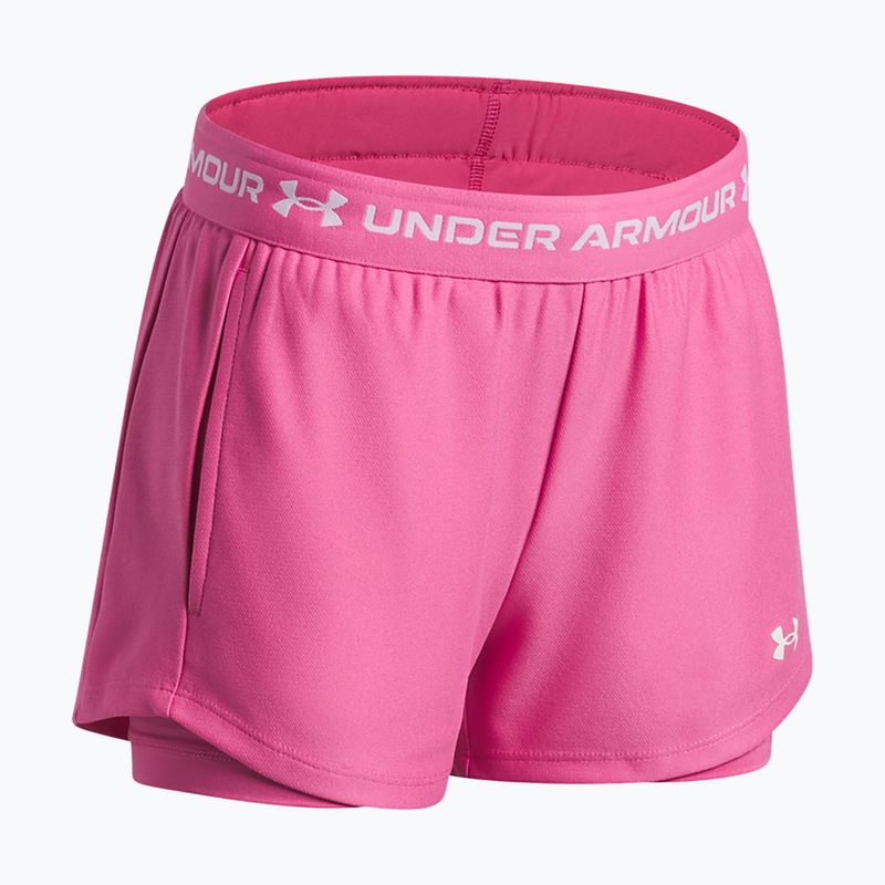 Pantaloncini da allenamento per bambini Under Armour UA Tech Play Up 2IN1 Shorts pink frenzy/white 3