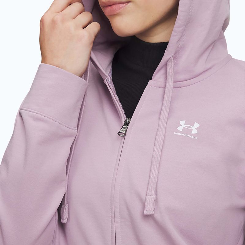 Felpa donna Under Armour Sport Terry FZ mauve pink/white 3