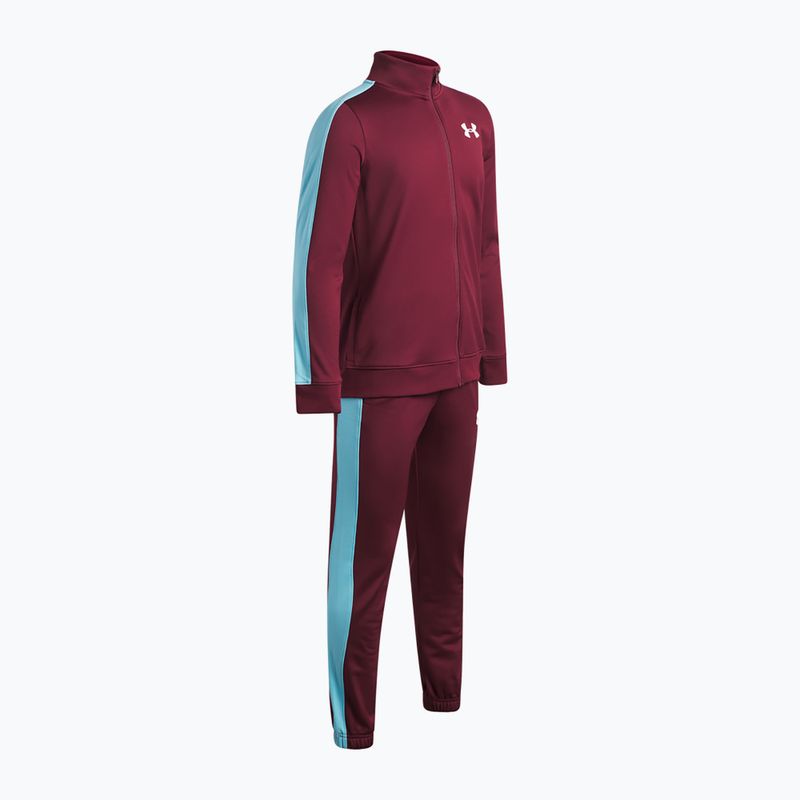 Tuta per bambini Under Armour Knit Track Suit vintage maroon/fresco blue/white 3