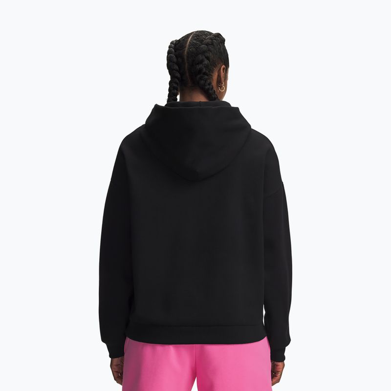Felpa donna Under Armour Icon Fleece Hoodie ultimate black/white 2