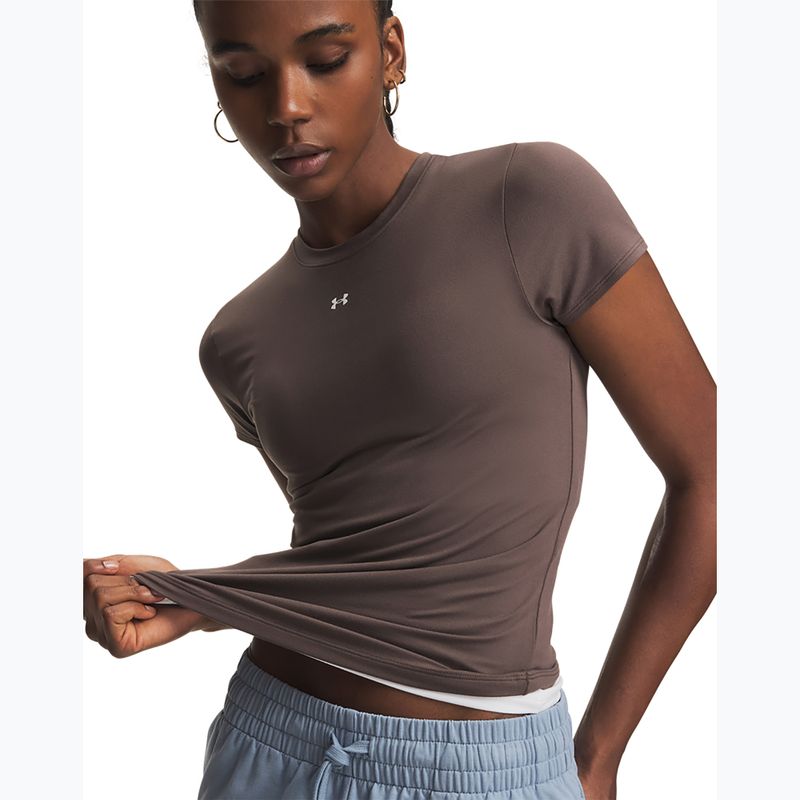 Maglia da allenamento donna Under Armour Motion Fitted SS peppercorn/white 3