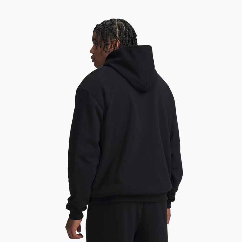 Felpa da uomo Under Armour Icon Heavyweight Terry Hoodie ultimate black/ultimate black 2