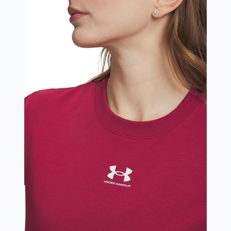 Maglietta da donna Under Armour Rival Core claret/white 3