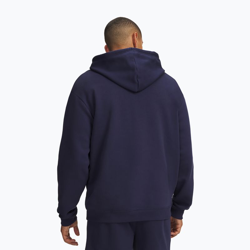 Felpa da uomo Under Armour Rival Fleece Hoodie midnight navy/white 2