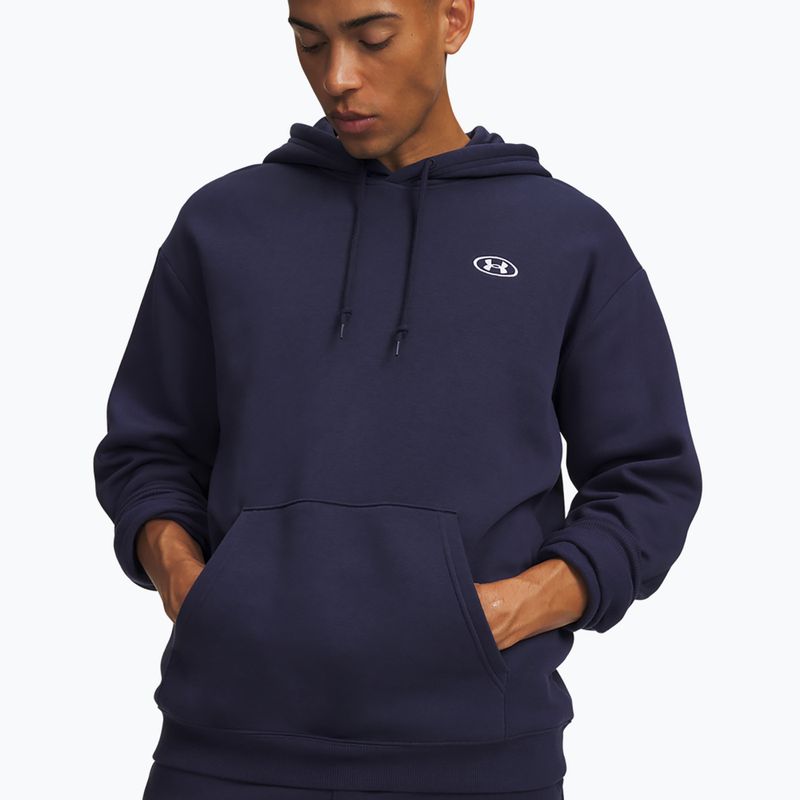 Felpa da uomo Under Armour Rival Fleece Hoodie midnight navy/white 3