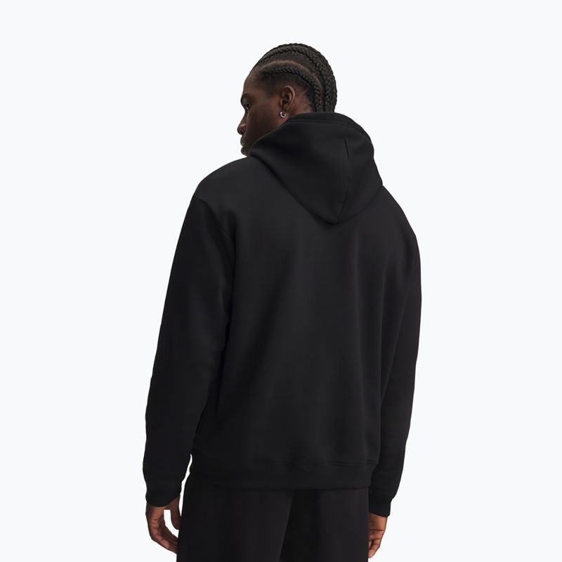 Felpa da uomo Under Armour Rival Fleece Hoodie ultimate black/white 2