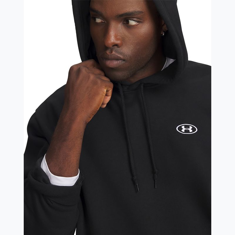 Felpa da uomo Under Armour Rival Fleece Hoodie ultimate black/white 3