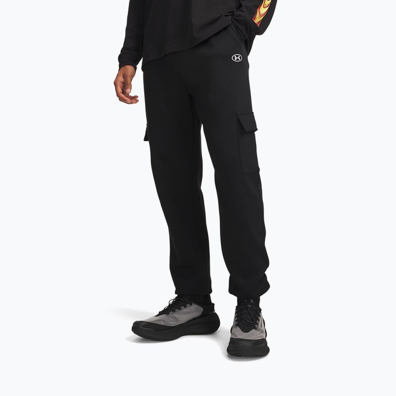 Pantaloni da uomo Under Armour Rival Fleece Cargo ultimate black/white