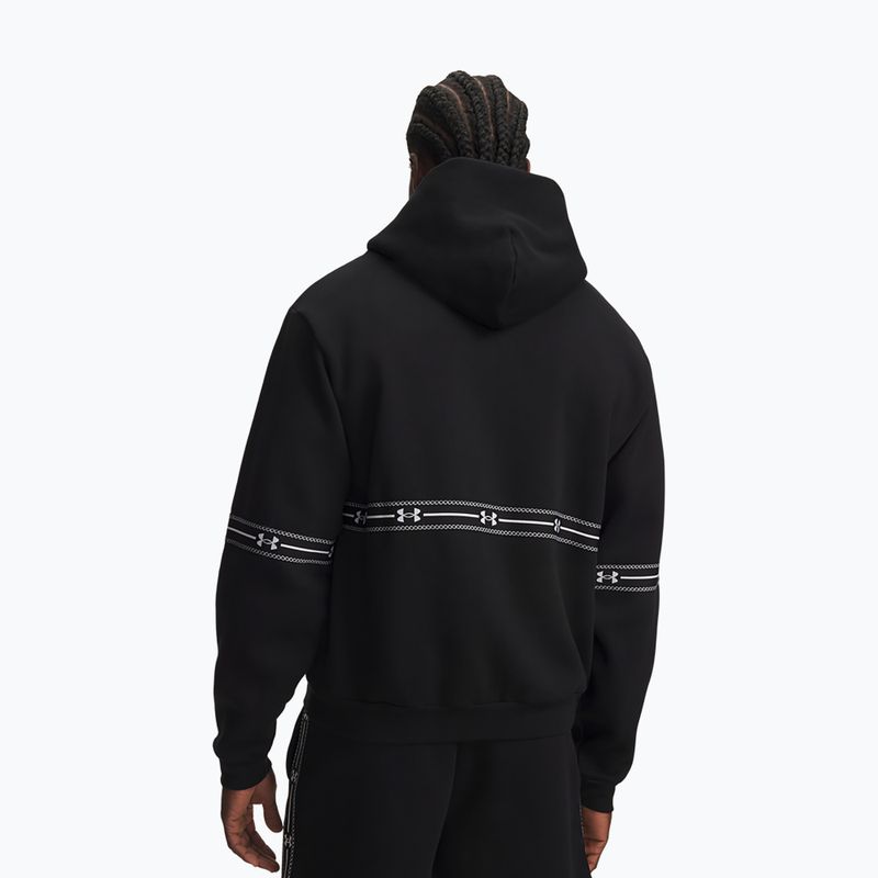 Felpa da uomo Under Armour Icon Fleece Taped Full Zip ultimate black/white 2
