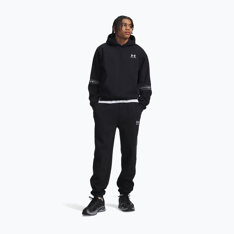 Pantaloni da uomo Under Armour Icon Fleece Taped Jogger ultimate black/white 2