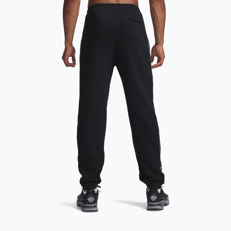 Pantaloni da uomo Under Armour Icon Fleece Taped Jogger ultimate black/white 3