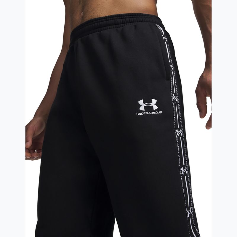 Pantaloni da uomo Under Armour Icon Fleece Taped Jogger ultimate black/white 4