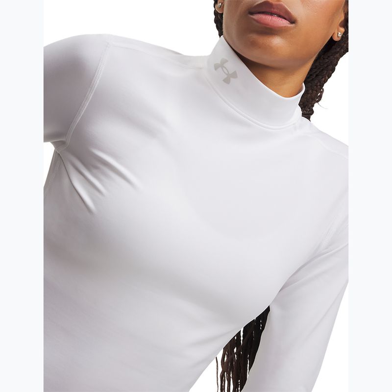 Longsleeve da allenamento da donna Under Armour ColdGear Mock LS white/halo gray 3