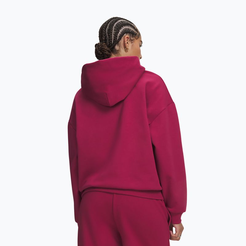 Felpa donna Under Armour Icon Fleece Hoodie claret/white 2