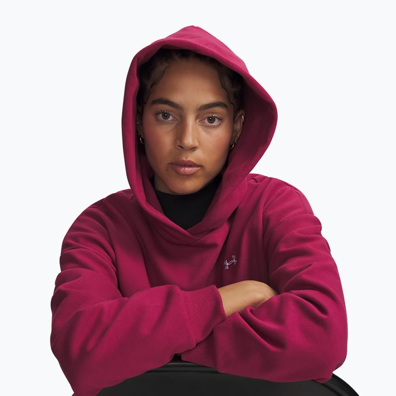 Felpa donna Under Armour Icon Fleece Hoodie claret/white 3