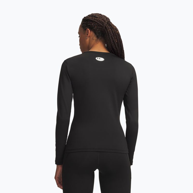 Longsleeve da allenamento da donna Under Armour ColdGear Crew ultimate black/white 2
