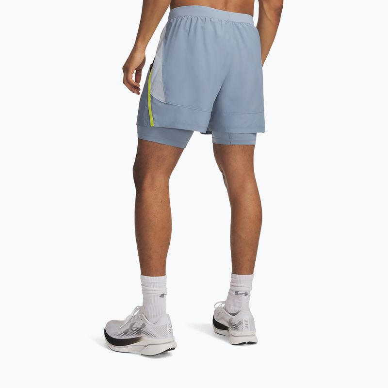 Pantaloncini da corsa da uomo Under Armour Launch 5" 2IN1 Shorts blue wind/blue fog/reflective 3