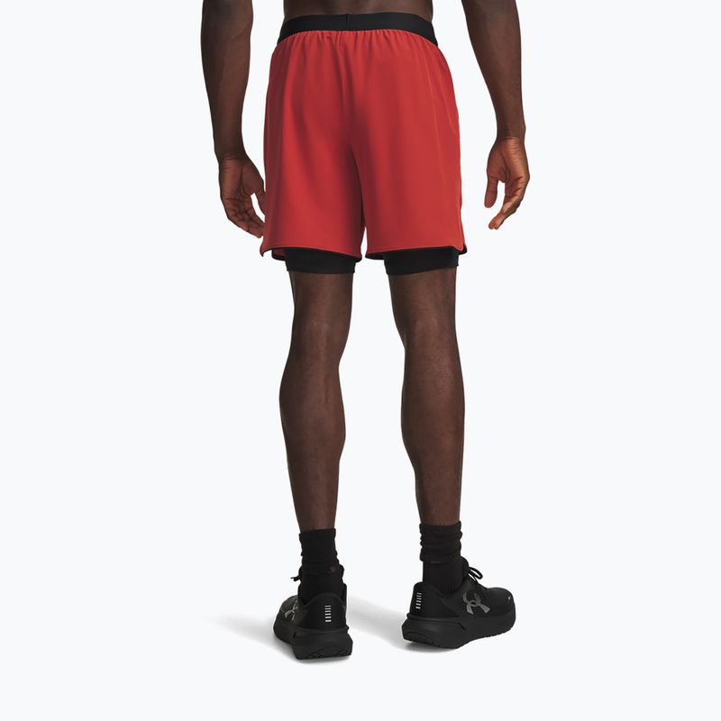 Pantaloncini da corsa da uomo Under Armour Velociti Pro 2IN1 Shorts heritage red/reflective 3