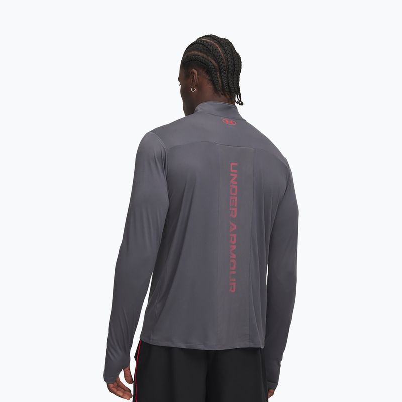 Felpa da uomo Under Armour Tech Utility 1/4 Zip castlerock/racer red 2