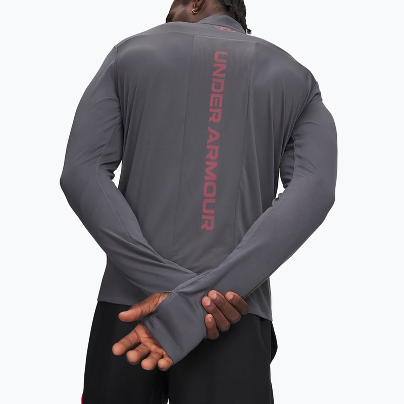 Felpa da uomo Under Armour Tech Utility 1/4 Zip castlerock/racer red 3