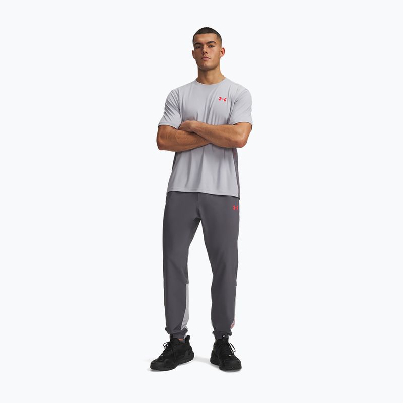 Pantaloni da allenamento da uomo Under Armour Tech Utility Woven Pants castlerock/mod gray/racer red 2
