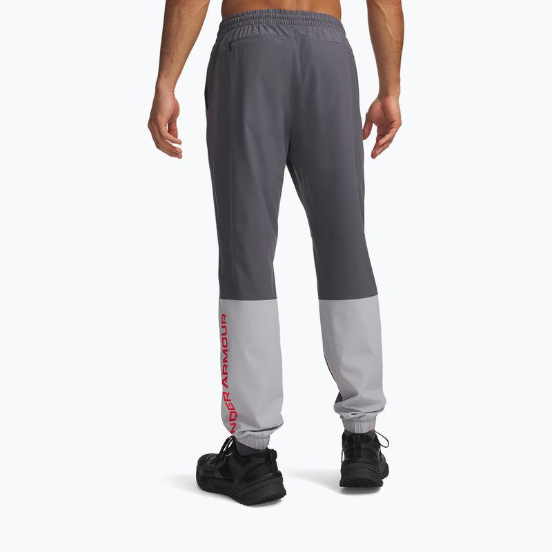 Pantaloni da allenamento da uomo Under Armour Tech Utility Woven Pants castlerock/mod gray/racer red 3