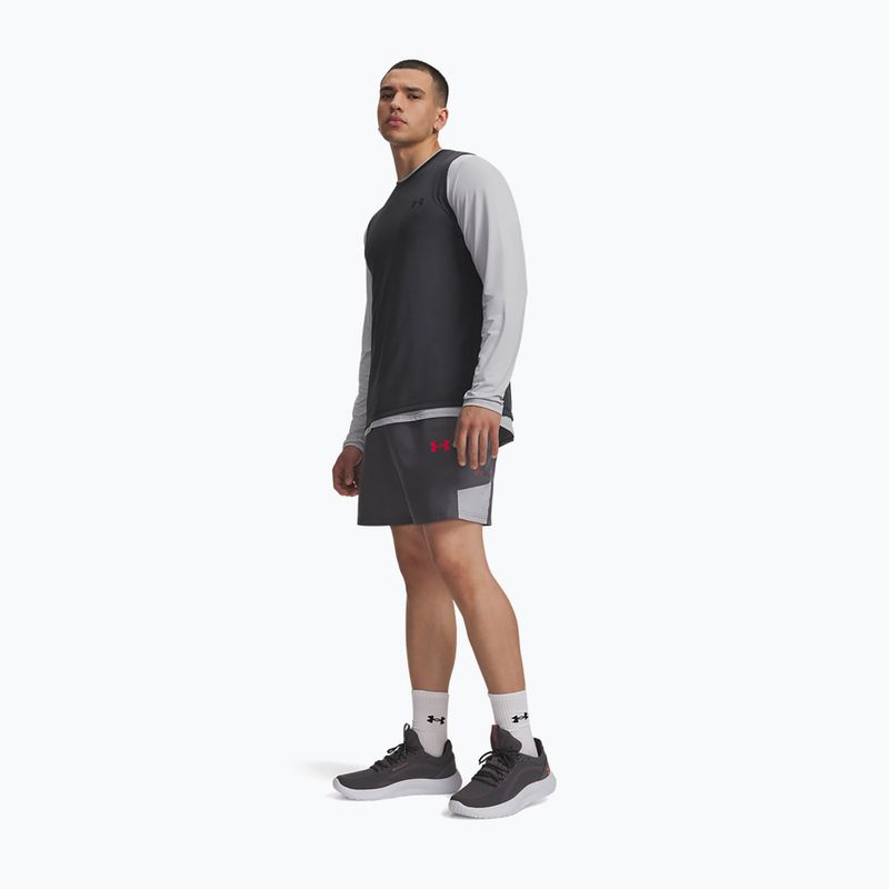 Pantaloncini da allenamento uomo Under Armour Tech Utility Shorts castlerock/mod gray/racer red 2