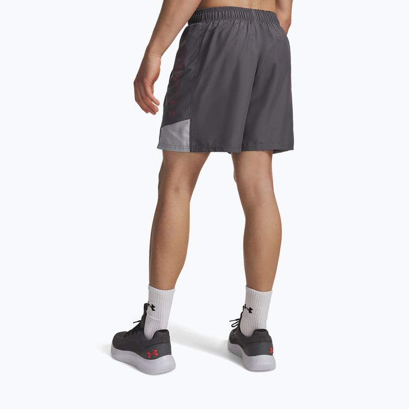 Pantaloncini da allenamento uomo Under Armour Tech Utility Shorts castlerock/mod gray/racer red 3