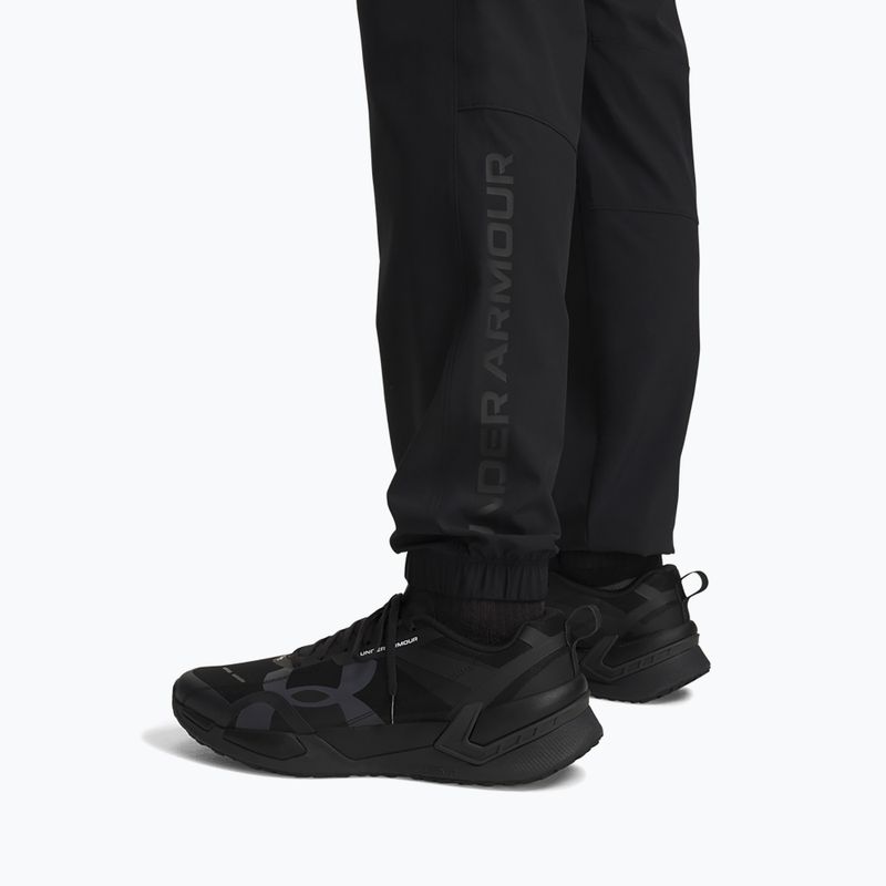 Pantaloni da allenamento da uomo Under Armour Tech Utility Woven Pants black/black/steel 4