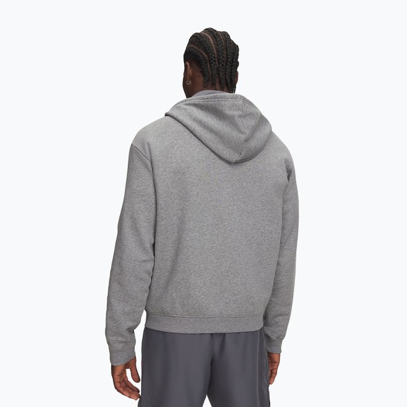Felpa da uomo Under Armour Rival Fleece Full Zip castlerock light heather/black 2