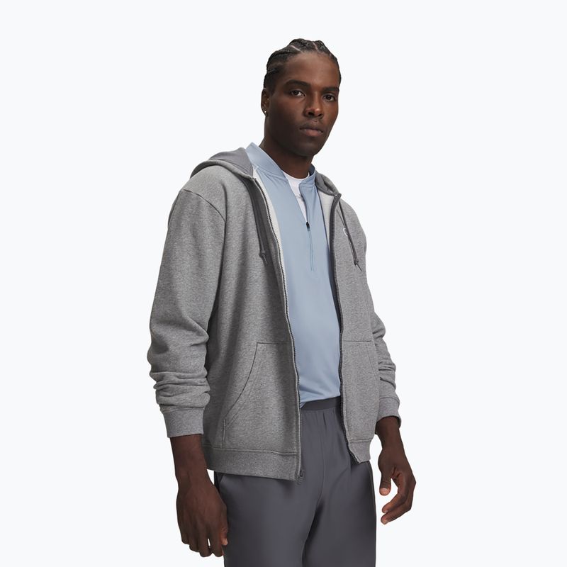 Felpa da uomo Under Armour Rival Fleece Full Zip castlerock light heather/black 3