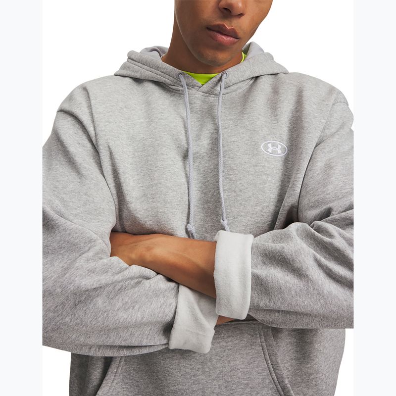 Felpa da uomo Under Armour Rival Fleece Hoodie mod gray light heather/white 3
