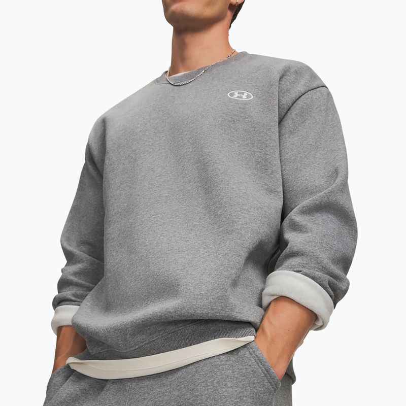 Felpa da uomo Under Armour Rival Fleece Crew castlerock light heather/white 3
