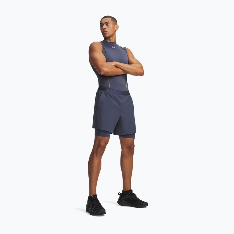 Pantaloncini da allenamento uomo Under Armour Vanish Elite 2IN1 Shorts downpour gray/downpour gray 2