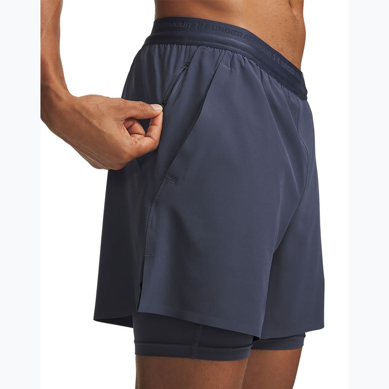 Pantaloncini da allenamento uomo Under Armour Vanish Elite 2IN1 Shorts downpour gray/downpour gray 4