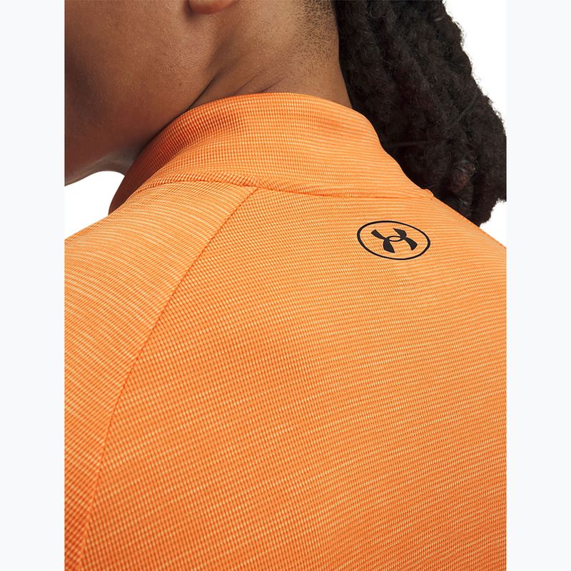 Felpa da uomo Under Armour Tech Textured 1/2 Zip LS outrageous orange/black 3