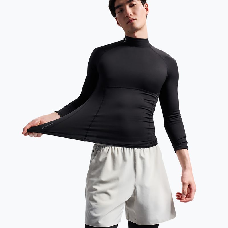 Longsleeve da allenamento da uomo Under Armour Coldgear Elite Comp Mock ultimate black/ultimate black/reflective 4