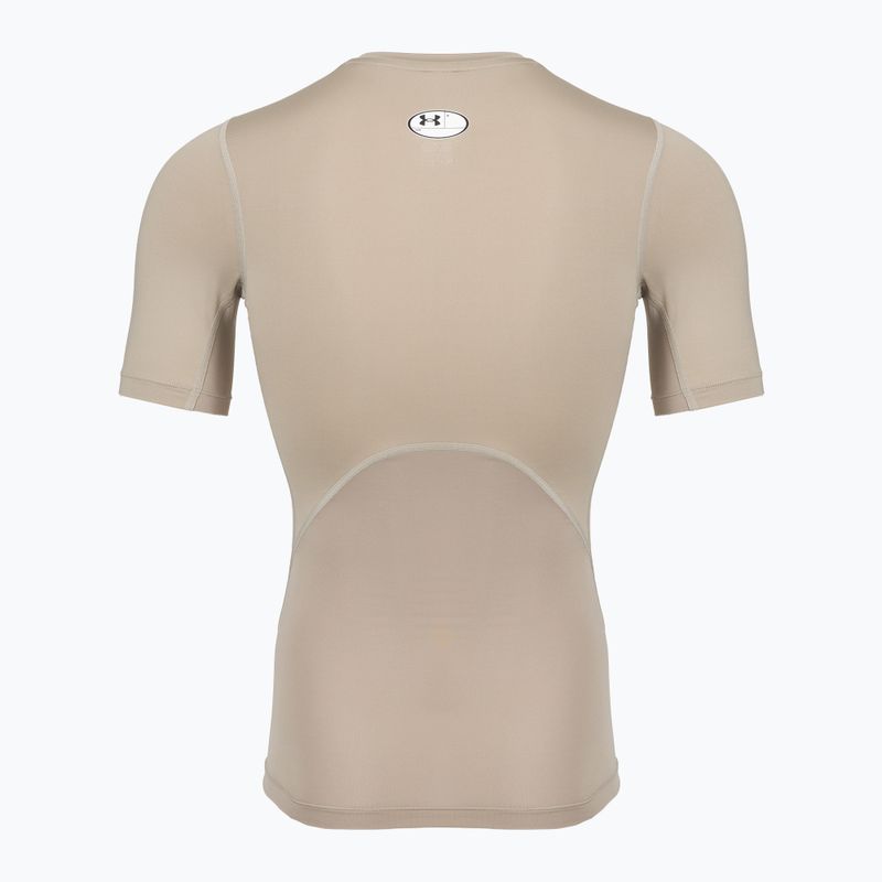 Maglia training da uomo Under Armour HG Armour Comp timberwolf taupe/white 2