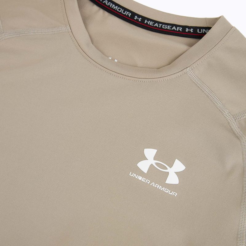 Maglia training da uomo Under Armour HG Armour Comp timberwolf taupe/white 3