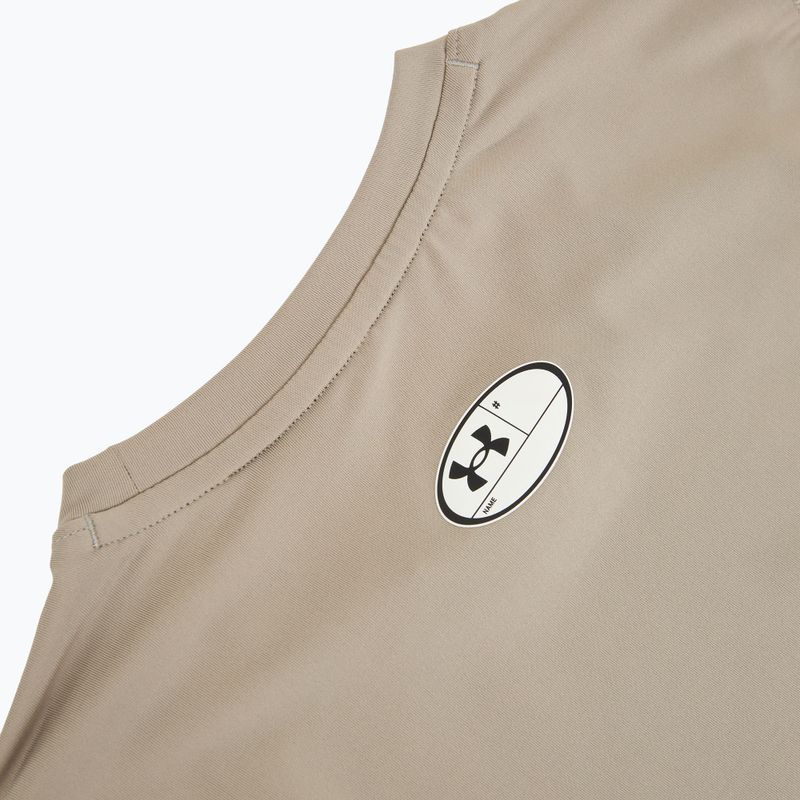 Maglia training da uomo Under Armour HG Armour Comp timberwolf taupe/white 4