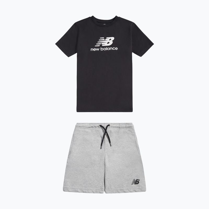 Set bambino New Balance Stacked Logo Tee & FT Short nb caviar 8