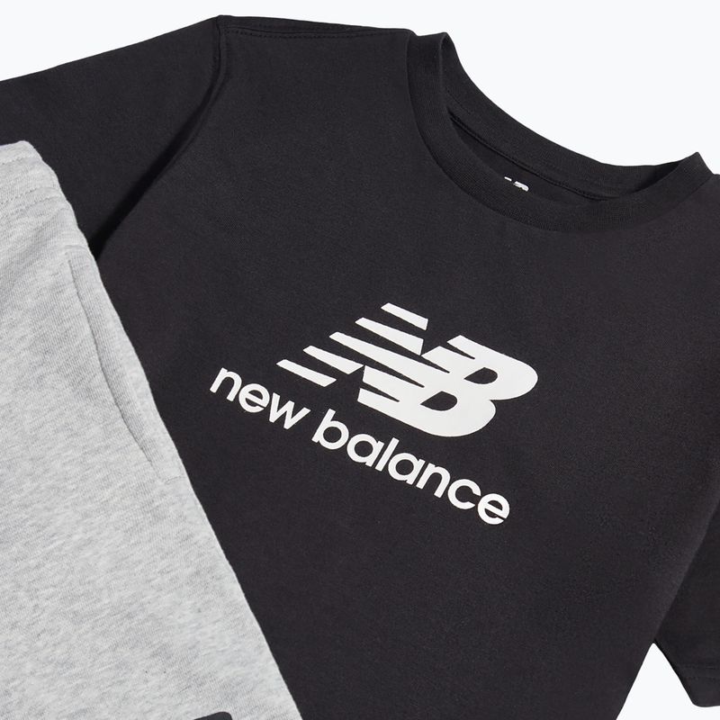 Set bambino New Balance Stacked Logo Tee & FT Short nb caviar 10