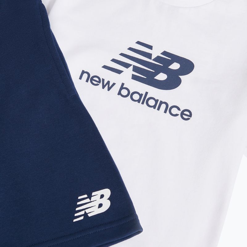 Set bambino New Balance Stacked Logo Tee & FT Short nb bright white 10