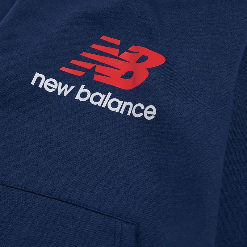 Felpa per bambini New Balance BB Stacked Logo Hoodie nb navy 3