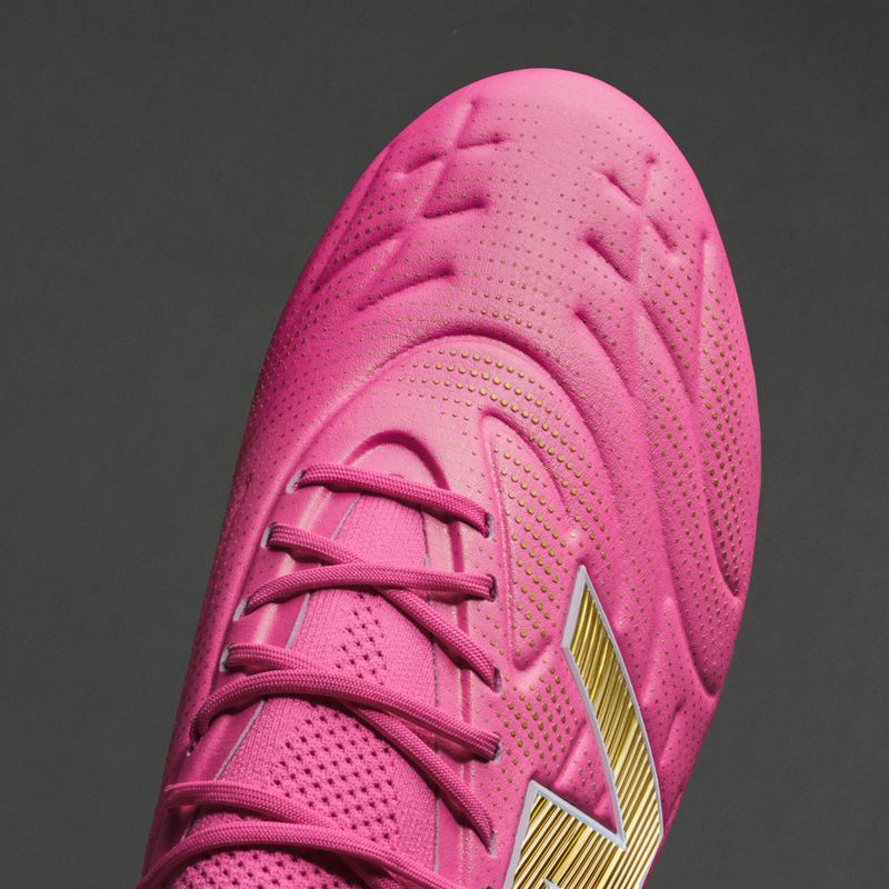 Scarpe da calcio New Balance Tekela Elite Low V5 FG pink heat/metallic gold/pink satin 10