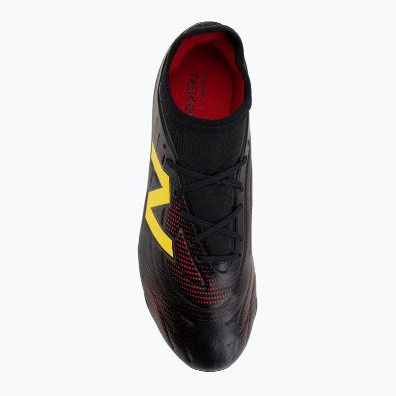 Scarpe da calcio per bambini New Balance Tekela Team V5 black 100/punch yellow/fire cracker 5