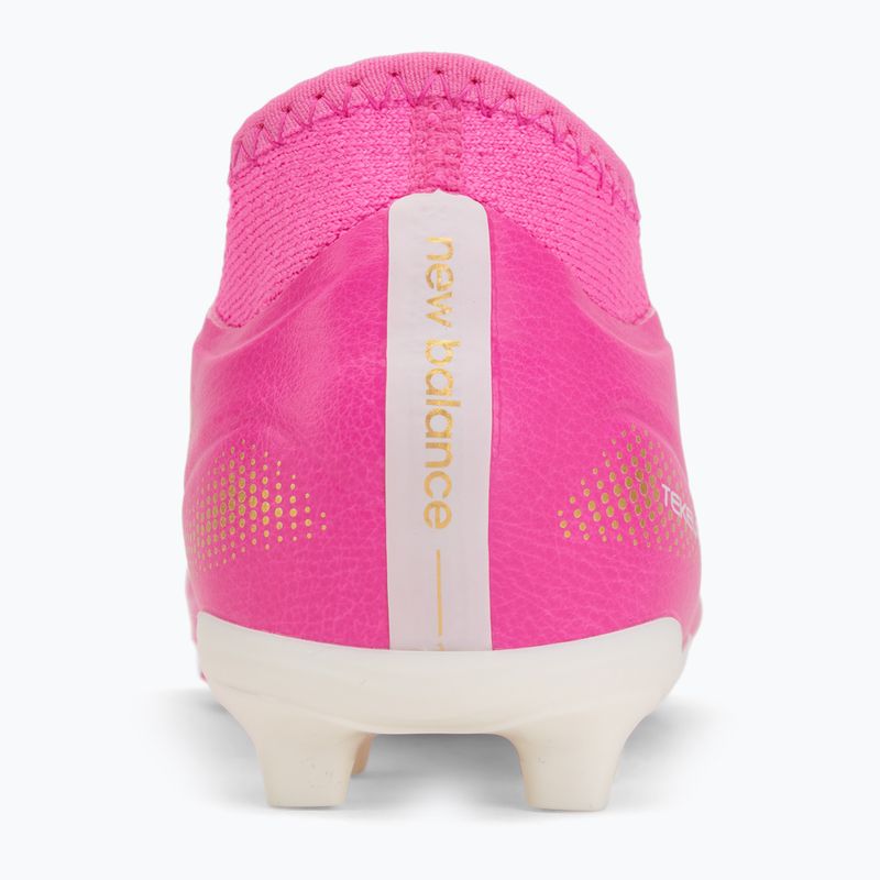 Scarpe da calcio per bambini New Balance Tekela Team V5 pink heat/metallic gold/pink satin 6